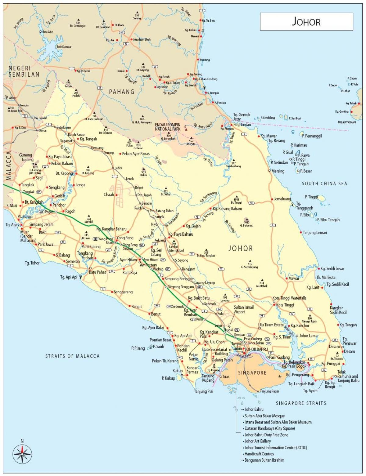 جے ملائیشیا کا نقشہ