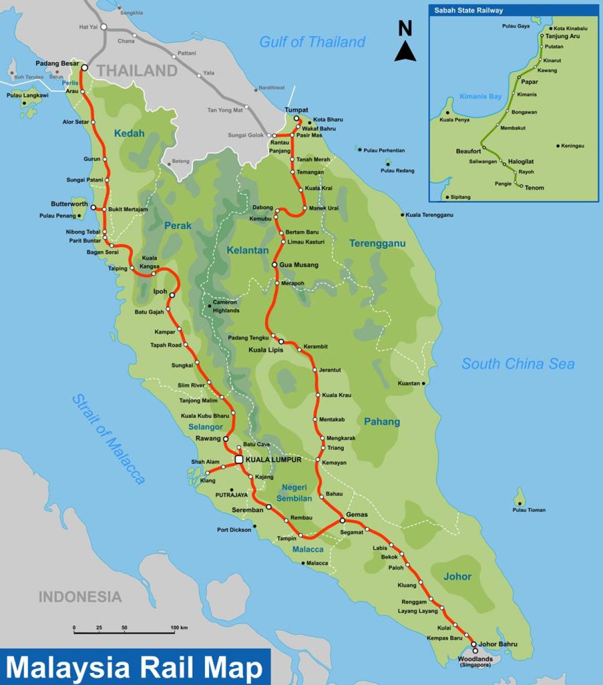 ktm راستے کا نقشہ ملائیشیا