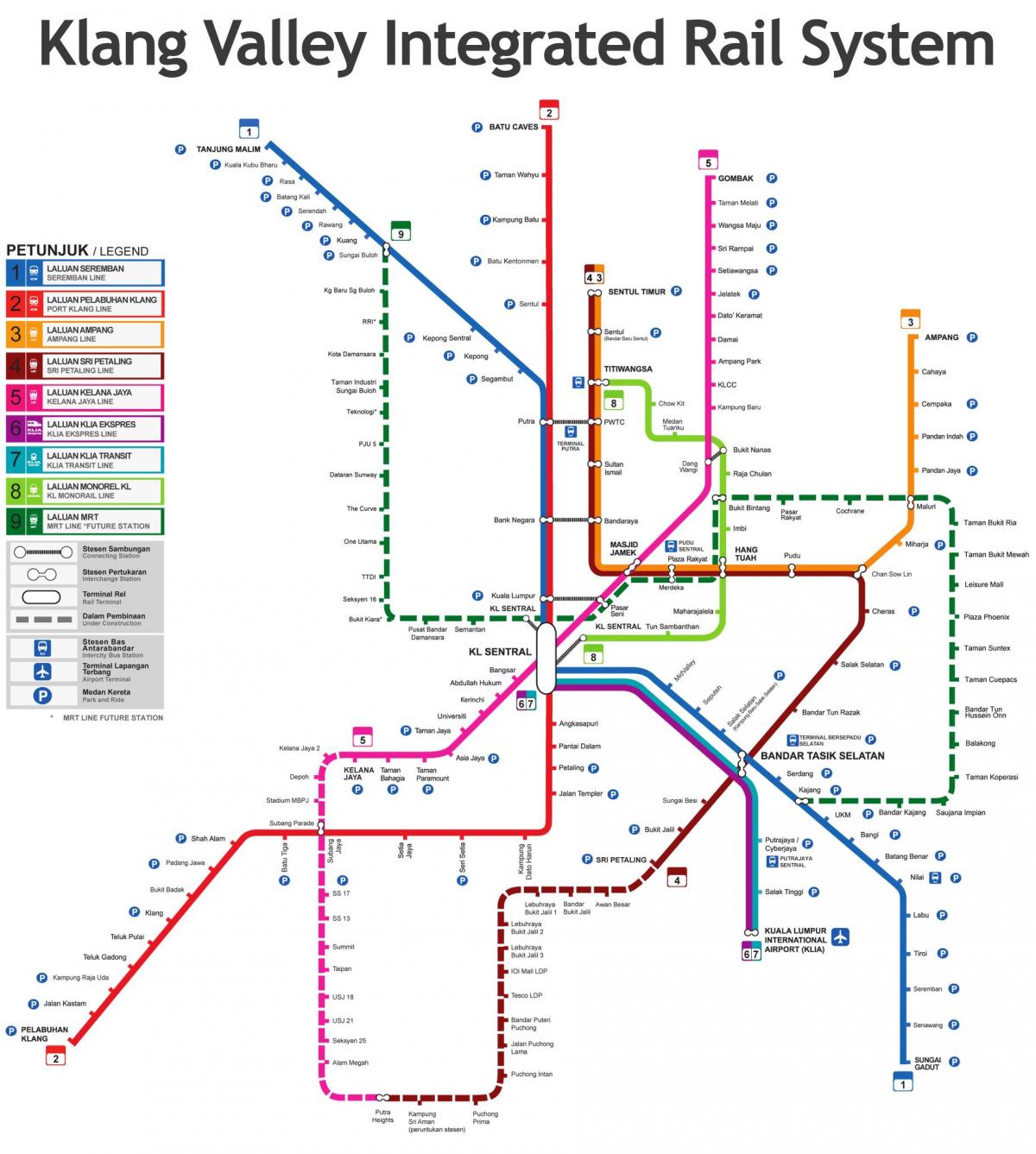 lrt لائن ملائیشیا کا نقشہ