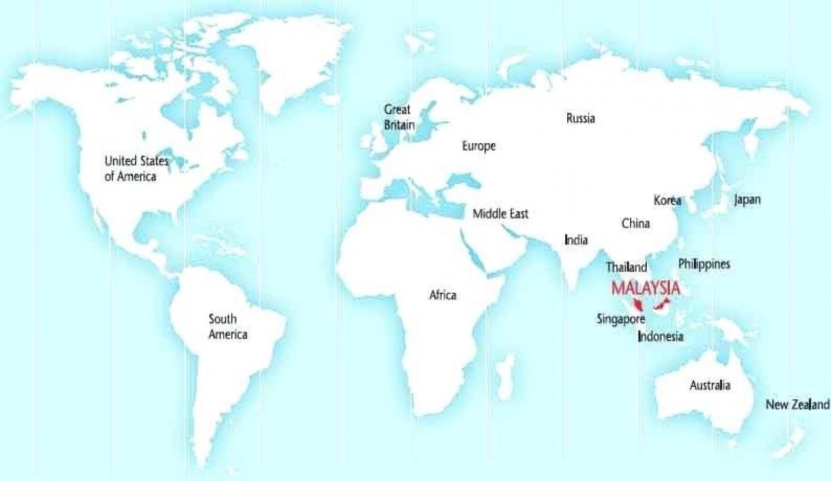 دنیا کے نقشے دکھا ملائیشیا