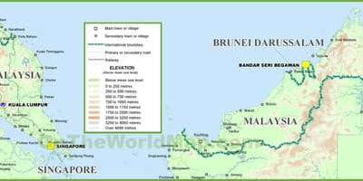 ملائیشیا جغرافیہ کا نقشہ