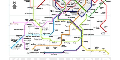 Mrt لائن 3 کے راستے ملائیشیا کا نقشہ