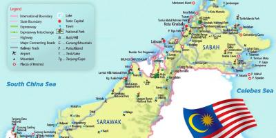 کے نقشے مشرقی ملائیشیا